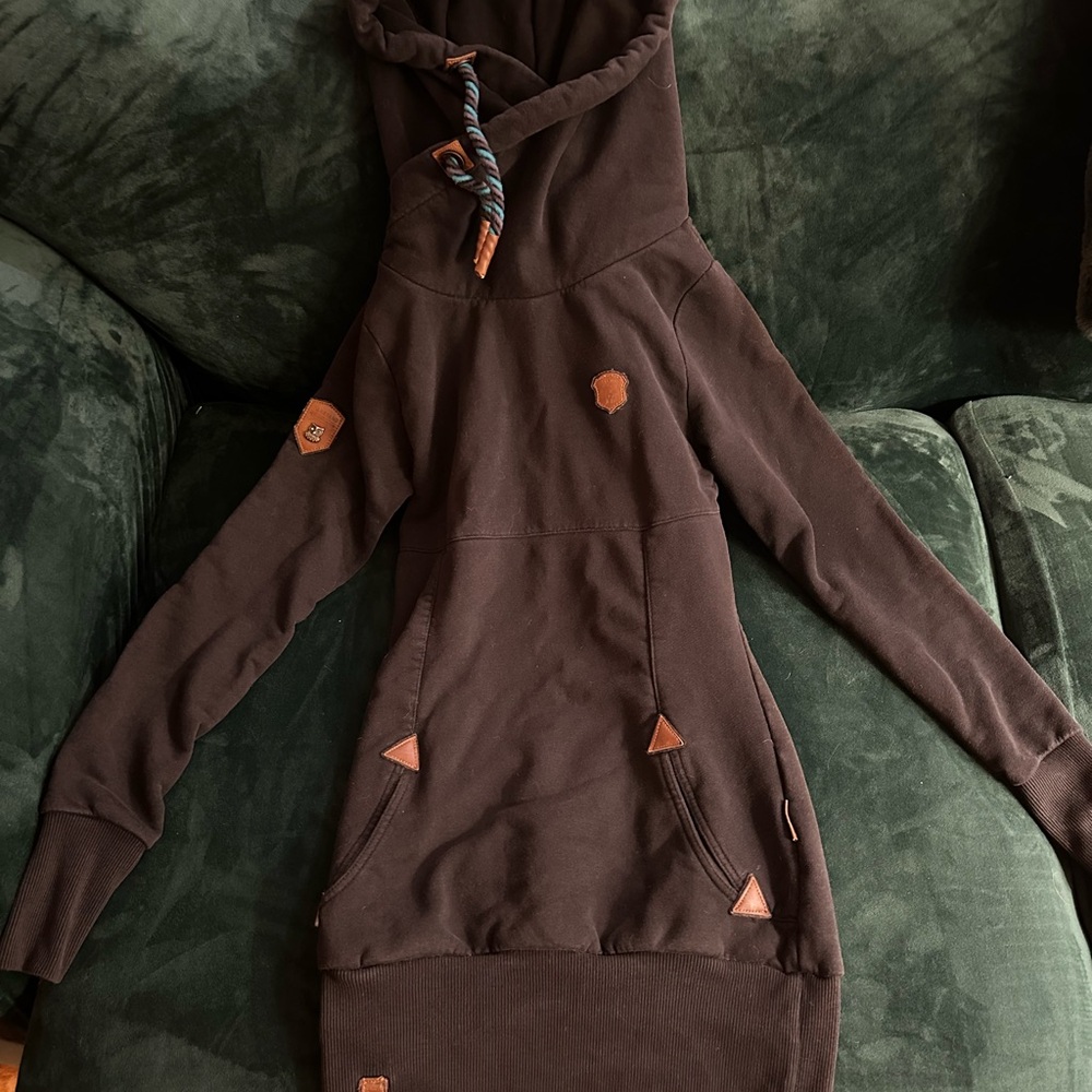 Black Naketano Hooded Sweatshirt Dress